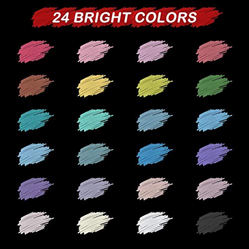 Shuttle Art Chalk Markers, 24 Vibrant Colors Liquid Chalk Markers Pens for Chalkboards, Windows, Glass, Cars, Erasable, 3mm Reversible Fine Tip with 30 Chalkboard Labels for Office Home Supplies