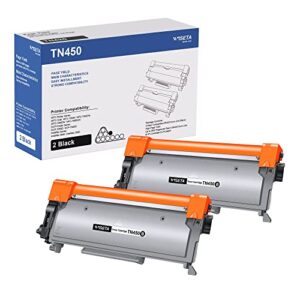 tn450 tn-450 toner cartridge replacement for brother tn450 tn 450 tn420 tn 420 compatible with hl-2270dw hl-2280dw hl-2230 mfc-7360n mfc-7860dw dcp-7065dn intellifax 2840 2940 (2 black)