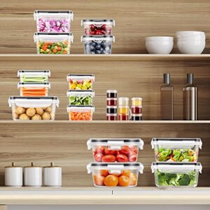 52 PCS Food Storage Containers with Lids By ME.FAN, Airtight Plastic Food Containers for Pantry & Kitchen Storage Organization(26 Containers + 26 Lids) Lunch Containers, Meal Prep containers with Labels & Marker