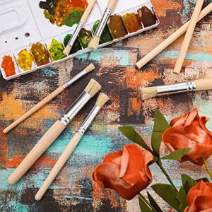 Wooden Stencil Brushes Natural Stencil Bristle Brushes Dome Art Painting Brushes Wood Paint Template Brush for Acrylic Oil Watercolor Art Painting DIY Crafts Card Making Supplies, 3 Sizes (6 Pieces)