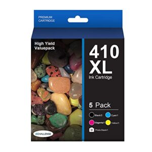 410xl t410xl high yield – 5 pack remanufactured ink cartridge replacement for epson 410xl 410 xl t410xl to use with xp-640 xp-830 xp-7100 xp-530 xp-630 (black, cyan, magenta, yellow, photo black)