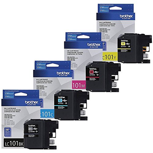 Brother LC-101 Ink Cartridge (Black,Cyan,Magenta,Yellow 4- Pack) Set