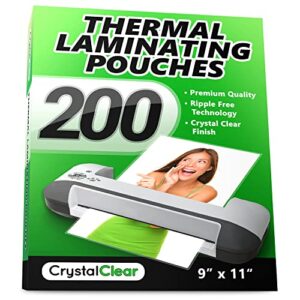 crystal clear 200-pieces universal thermal laminating pouches