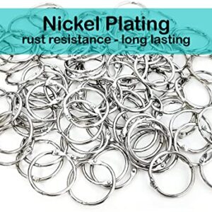 Binder Rings, 1 Inch - 100 Pack Metal Rings, Heavy Duty Steel Book Rings - Use for Paper Rings, Key Rings, Binder Ring, Metal Rings for Index Cards Great for Home, School, and Office