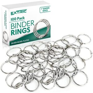binder rings, 1 inch – 100 pack metal rings, heavy duty steel book rings – use for paper rings, key rings, binder ring, metal rings for index cards great for home, school, and office