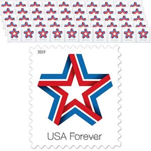 star ribbon strip of 50 forever first class postage stamps celebration patriotic (50 stamps)