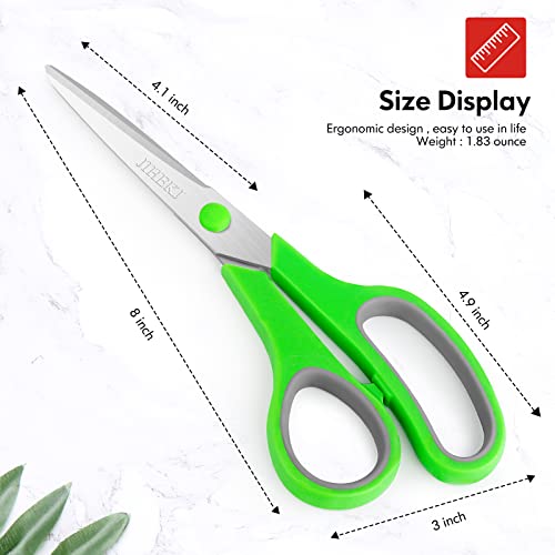 Scissors Bulk 6-Pack, All Purpose Scissors Stainless Steel Sharp Scissors for Office Home General Use Craft Supplies, High/Middle School Classroom Class Older Kids Scissor Set, Right / Left Handed