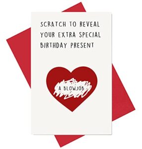 scratch birthday card, funny special birthday present interactive card for husband boyfriend fiance