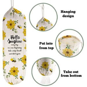 WELLBANEE 2Pcs Sunflower Plastic Bag Holder for Kitchen, The Bag Bag, Plastic Bag Organizer- PB001