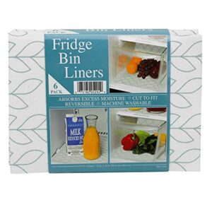 Envision Home Fridge Bin & Shelf Liners, 12 Inch x 24 Inch, Slate Leaf Print, 6 Pack