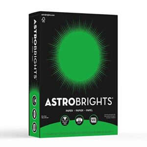 neenah astrobrights color paper, 8.5” x 11”, 24 lb/89 gsm, gamma green, 500 sheets (21548)