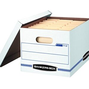 Bankers Box 0071301 STOR/File Storage Box with Lift-Off Lid, Letter/Legal, 12 x 10 x 15 Inches, White, 12 Pack