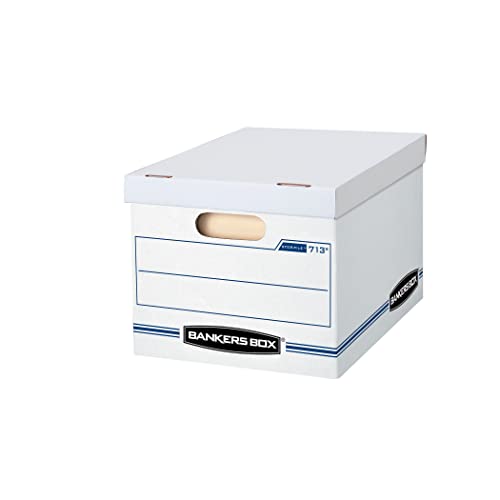 Bankers Box 0071301 STOR/File Storage Box with Lift-Off Lid, Letter/Legal, 12 x 10 x 15 Inches, White, 12 Pack
