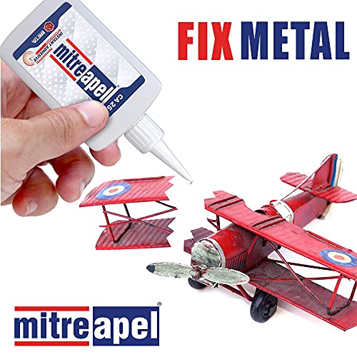 MITREAPEL CA Glue with Activator (2 x 0.80 oz - 2 x 3.30 fl oz.) - CA Glue for Woodworking - Cyanoacrylate Glue and Activator Spray - Crazy Glue, Super Glue for Crafts and DIY Projects - (2 Pk)