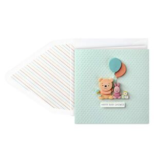 hallmark signature new baby greeting card, winnie the pooh and piglet