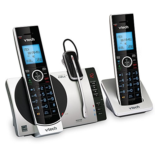 VTech Connect to Cell DS6771-3 DECT 6.0 Cordless Phone - Black, Silver, 6.9" x 4" x 6.6"