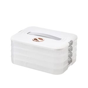 jonvin 4-layer food storage containers,food storage containers with lids dumpling storage box,good sealing,stackable dumpling food containers
