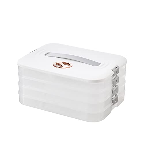 Jonvin 4-Layer Food Storage Containers,Food Storage Containers with Lids Dumpling Storage Box,Good Sealing,Stackable Dumpling Food Containers