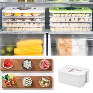 Jonvin 4-Layer Food Storage Containers,Food Storage Containers with Lids Dumpling Storage Box,Good Sealing,Stackable Dumpling Food Containers