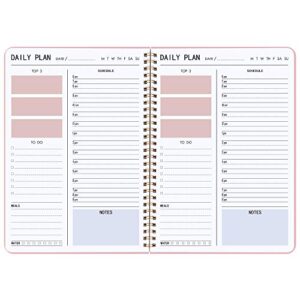 daily planner hourly schedules appointment planner undated with to-do list,meals,notes 10″x7.3″,flexible cover ,twin-wire binding
