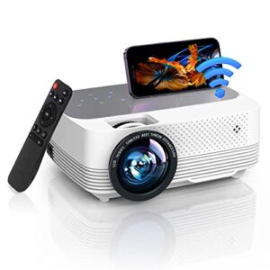 wifi mini projector for iphone, 1080p full hd supported 7500l outdoor portable projector, 200″ display home theater movie projector for outdoor movies, compatible with tv stick, hdmi, vga, av, xbox