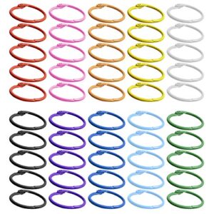 Keychains or Key Rings, Loose Leaf Binder Rings for Key Chains, Card Rings, Clip Rings for Book Rings, School, Home or Office (50Pcs 1 inch)