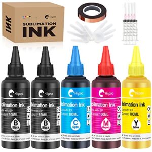 hiipoo 500ml sublimation ink refill for et2400 et-2720 et-2760 et-2800 et-2803 et-2850 et-4800 et-15000 et-3760 inkjet printer heat press transfer on mugs t-shirts pillows (upgrade version)
