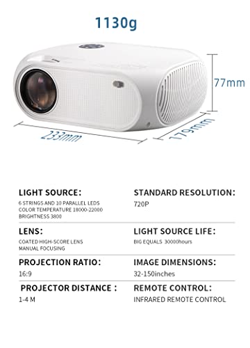 Laptop Projector Computer Projector WiFi Portable Projector Upgrade 1080P for Home Outdoor Movie with Zoom for Android iOS Windows PS5 Laptop TV-Stick Compatible with HDMI,USB,VGA,Audio,TF Card,AV