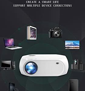 Laptop Projector Computer Projector WiFi Portable Projector Upgrade 1080P for Home Outdoor Movie with Zoom for Android iOS Windows PS5 Laptop TV-Stick Compatible with HDMI,USB,VGA,Audio,TF Card,AV