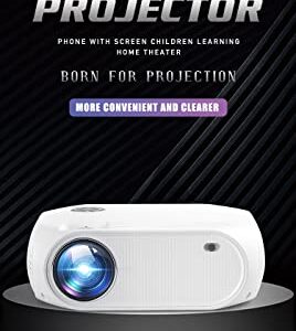 Laptop Projector Computer Projector WiFi Portable Projector Upgrade 1080P for Home Outdoor Movie with Zoom for Android iOS Windows PS5 Laptop TV-Stick Compatible with HDMI,USB,VGA,Audio,TF Card,AV