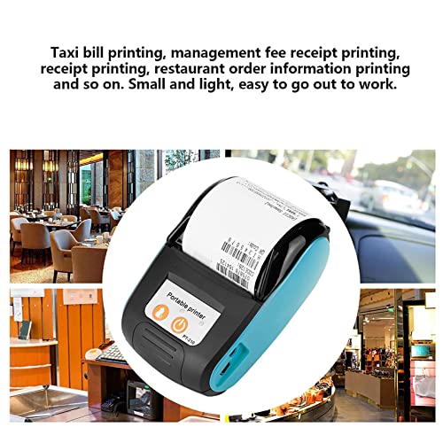 DAUERHAFT Thermal Printer, Wireless Portable Receipt Printer, Mini Bluetooth Thermal Bill Printer, 58mm 110-240V(Blue)