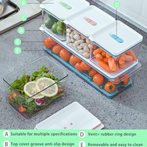 MineSign 6Pack Plastic Stackable Food Containers With Vented Lids And Removable Drain Tray Refrigerator Produce Saver Organizer Bins For Fridge Freezer Fruits&Veggie Storage Kitchen Organization