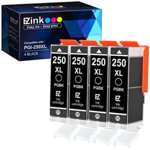 e-z ink (tm compatible ink cartridge replacement for canon pgi-250xl pgi 250 xl to use with pixma mx922 mx722 mg5420 mg5520 mg5620 mg6320 mg6420 mg6620 mg7120 mg7520 ip8720 (large black) 4 pack