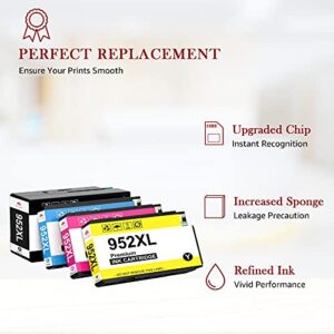 Toner Kingdom Remanufactured Ink-Cartridge Replacement for 952 XL 952XL Ink Cartridges for Officejet 8700 8702 8710 8730 7740 8720 8210 8216 8745 7720 8200 8736 8734 Printer Ink(4-Pack)