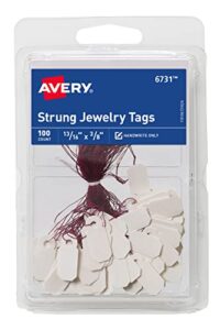 avery jewelry tags, 0.8125 x 0.375 inches, pack of 100 (6731)
