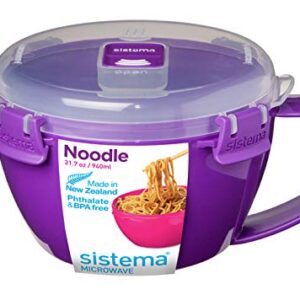 Sistema Microwave Noodle Bowl, 1 Cup , Assorted Colours. (Pack of 1)