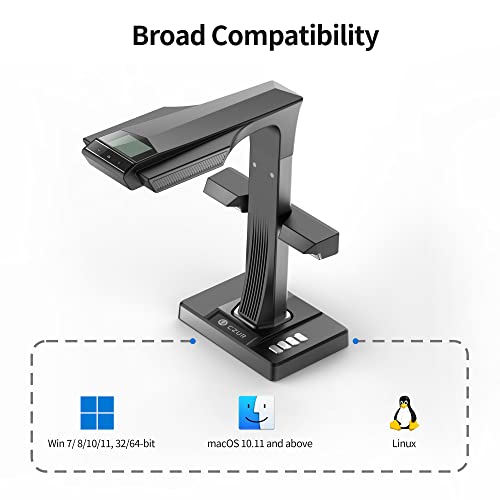 CZUR ET24 Pro Professional Book Scanner, 24MP Document Camera, 3rd Gen Auto-Flatten & Deskew Tech, A3 Document Scanner, 180+ Languages OCR, Support HDMI, for Windows/MacOS/Linux