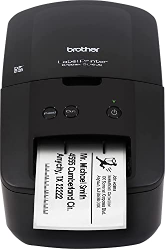 Brother QL-600 Economic Desktop Wired Label Printer, Black - USB Connectivity - up to 2.4" Wide, 300 x 600 dpi, 44 Labels Per Minute, Automatic Cutter Label Maker for Home and Office