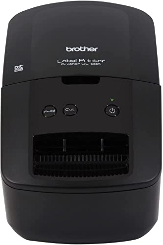 Brother QL-600 Economic Desktop Wired Label Printer, Black - USB Connectivity - up to 2.4" Wide, 300 x 600 dpi, 44 Labels Per Minute, Automatic Cutter Label Maker for Home and Office