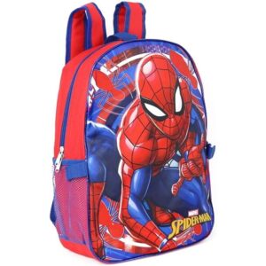 Ruz Spiderman Boys 16 Inch Backpack With Removable Matching Lunch Box Set (Red-Blue)