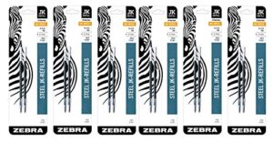 zebra g-301 stainless steel pen jk-refill, medium point, 0.7mm, black ink, 2-count (6 pack)