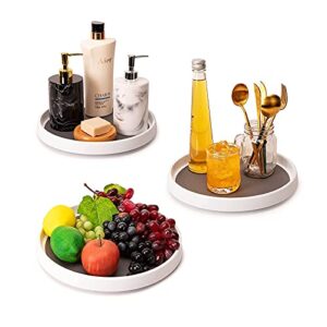 Rarapop 3 Pack Non Skid Lazy Susan Turntable Display Stand, 12-Inch Rotating Spice Rack Spinning Organizer for Cabinet, Pantry, Refrigerator, Countertop