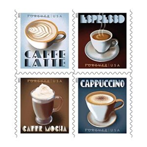 espresso drinks 2021 u.s. forever book of 20 self-adhesive postag…