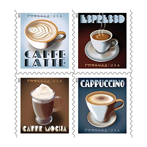 Espresso Drinks 2021 U.S. Forever Book of 20 Self-Adhesive Postag...