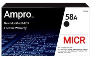 ampro new oem modified cf258a micr toner cartridge replacement for cf258a 58a cartridge for hp laserjet pro m404 m428 mfp series (prints 3000 pages)