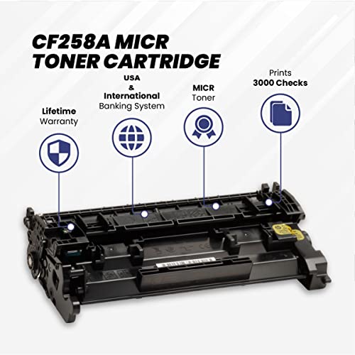 Ampro New OEM Modified CF258A MICR Toner Cartridge Replacement for CF258A 58A Cartridge for HP Laserjet Pro M404 M428 MFP Series (Prints 3000 Pages)