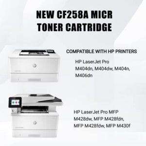 Ampro New OEM Modified CF258A MICR Toner Cartridge Replacement for CF258A 58A Cartridge for HP Laserjet Pro M404 M428 MFP Series (Prints 3000 Pages)