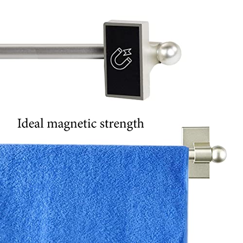 Skywin Magnetic Towel Holder for Refrigerator - 2 Pack Classic Edge Style Magnetic Curtain Rods for Metal Door with Adjustable Length - Fits Towels and Easily Attachable