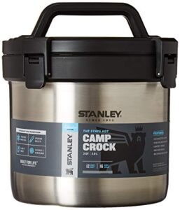 stanley adventure stay hot 3qt camp crock pot – vacuum insulated stainless steel food container – keeps food hot for 12 hrs & cold for 16 hrs