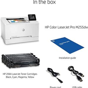 HP Color Laserjet Pro M255dw Single-Function Wireless Laser Printer, White - Print only - 2.7" Color Touchscreen, 22 ppm, 600 x 600 dpi, 8.5 x 14, Auto Duplex Printing, Ethernet